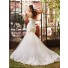 Fitted Flare Mermaid Sweetheart Tulle Lace Wedding Dress With Crystal Belt