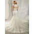 Fitted Mermaid Illusion Neckline Sheer Back Lace Wedding Dress With Straps Train