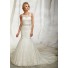 Fitted Mermaid Illusion Neckline Sheer Back Lace Wedding Dress With Straps Train