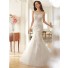 Fitted Mermaid Sheer Illusion Neckline See Through Back Lace Beaded Wedding Dress