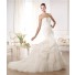 Fitted Mermaid Sweetheart Lace Tulle Ruffle Wedding Dress With Pearls
