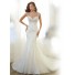 Fitted Mermaid Sweetheart Neckline V Back Organza Lace Beaded Wedding Dress Sheer Straps