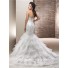 Fitted Mermaid Sweetheart Satin Embroidery Tiered Organza Ruffle Wedding Dress