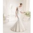 Fitted Mermaid V Neck And Back Lace Wedding Wedding Dress With Sheer Straps