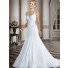 Fitted Trumpet Illusion Bateau Neckline Lace Tulle Beaded Wedding Dress