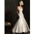 Flattering Mermaid Sweetheart Ivory Ruched Satin Wedding Dress With Flowers