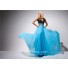 Formal A Line Princess Sweetheart Long Black Blue Chiffon Prom Dress With Beading