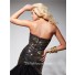 Formal Mermaid Sweetheart Long Gold Beading Black Tulle Evening Prom Dress 