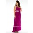 Formal Sheath One Shoulder Long Fuchsia Jersey Beaded Plus Size Evening Prom Dress