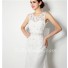 Glamour Mermaid Scoop Neck V Back Lace Beaded Wedding Dress With Bow