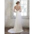Gorgeous Illusion Neckline Empire Waist Chiffon Tulle Crystal Wedding Dress