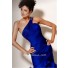 Gorgeous Mermaid One Shoulder Long Royal Blue Chiffon Ruffle Evening Prom Dress