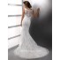 Gorgeous Mermaid Straps Lace Wedding Dress With Sequins Buttons 