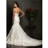 Gorgeous Mermaid Sweetheart Chapel Train Ivory Lace Beaded Wedding Dress With Buttons