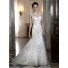 Gorgeous Mermaid Sweetheart Open Back Tulle Applique Beaded Wedding Dress With Straps