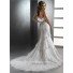 Gorgeous Trumpet/ Mermaid Strapless Tiered Beaded Lace Wedding Dress With Crystal Belt
