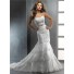 Gorgeous Trumpet/ Mermaid Strapless Tiered Beaded Lace Wedding Dress With Crystal Belt