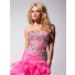 Hot Fashion Sweetheart High Low Orange Organza Sheer Corset Prom Dress With Beading Ruffles