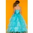 Lovely Princess Ball Halter Aqua Blue Organza Ruffle Girl Pageant Party Prom Dress