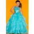 Lovely Princess Ball Halter Aqua Blue Organza Ruffle Girl Pageant Party Prom Dress