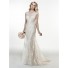 Mermaid Cap Sleeve Illusion Back Tulle Lace Wedding Dress With Buttons