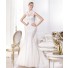 Mermaid High Neck See Through Tulle Beaded Lace Wedding Dress With Collar