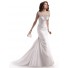Mermaid Illusion Bateau Neck Tulle Satin Wedding Dress With Sparkle Crystal
