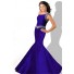 Mermaid One Shoulder Purple Taffeta Beaded Teen Prom Dress
