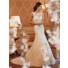 Mermaid Sheer Tulle Bateau Neckline Deep V Back Lace Beaded Wedding Dress With Buttons