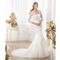 Mermaid Strapless Beaded Lace Wedding Dress With Three Quarter Sleeves Jacket