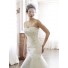 Mermaid Strapless Satin Organza Embroidery Beaded Crystal Wedding Dress