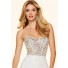 Mermaid Strapless Sweetheart Low Back White Lace Applique Beaded Prom Dress
