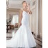 Mermaid Sweetheart Backless Tulle Lace Wedding Dress With Cap Sleeve Straps