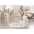 Mermaid Sweetheart Cap Sleeve Sheer Back Lace Wedding Dress With Buttons