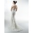 Mermaid Sweetheart Detachable Cap Sleeve Venice Lace Applique Wedding Dress With Sash