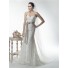 Mermaid Sweetheart Detachable Cap Sleeve Venice Lace Applique Wedding Dress With Sash