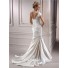 Mermaid Sweetheart Detachable Strap Ivory Satin Wedding Dress With Flower Feather