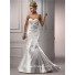 Mermaid Sweetheart Detachable Strap Ivory Satin Wedding Dress With Flower Feather