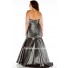 Mermaid Sweetheart Floor length Grey Taffeta Beaded Evening Prom Dress Plus Size