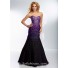 Mermaid Sweetheart Long Black Organza Silver Gold Ombre Beaded Prom Dress Corset Back