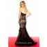 Mermaid Sweetheart Long Black Tulle Lace Beaded Occasion Evening Prom Dress