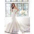 Mermaid Sweetheart Neckline Draped Organza Lace Beaded Corset Wedding Dress Detachable Train