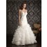 Mermaid Sweetheart Organza Ruched Ruffles Wedding Dress With Beading Crystals