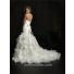 Mermaid Sweetheart Organza Ruffle Fit And Flare Wedding Dress With Crystal Sash