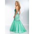 Mermaid Sweetheart Sheer See Through Corset Long Black Tulle Beaded Prom Dress