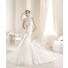 Mermaid Trumpet High Neck Sleeveless France Lace Wedding Dress With Buttons
