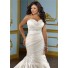 Mermaid Trumpet Sweetheart Empire Satin Ruched Plus Size Wedding Dress With Belt