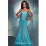 Mermaid Trumpet Sweetheart Long Neon Coral Chiffon Beaded Crystal Prom Dress