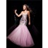 Mermaid/ Trumpet Sweetheart Long Pink Sequin Tulle Prom Dress With Beading