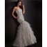 Mermaid Trumpet Sweetheart White Tulle Ruffle Vintage Lace Prom Dress